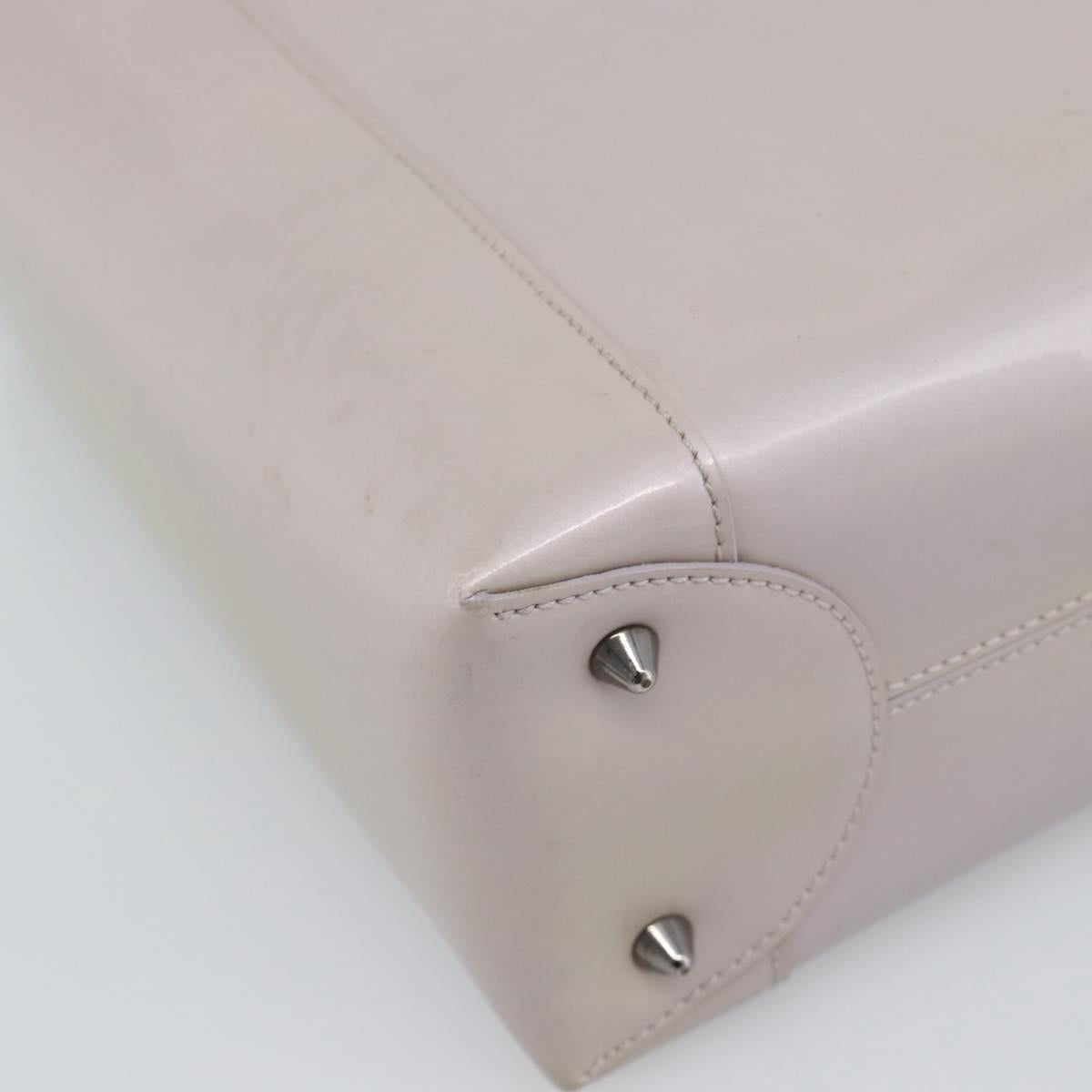 Christian Dior Maris Pearl Bag Patent Leather 2way Lavende Silver Auth 192211