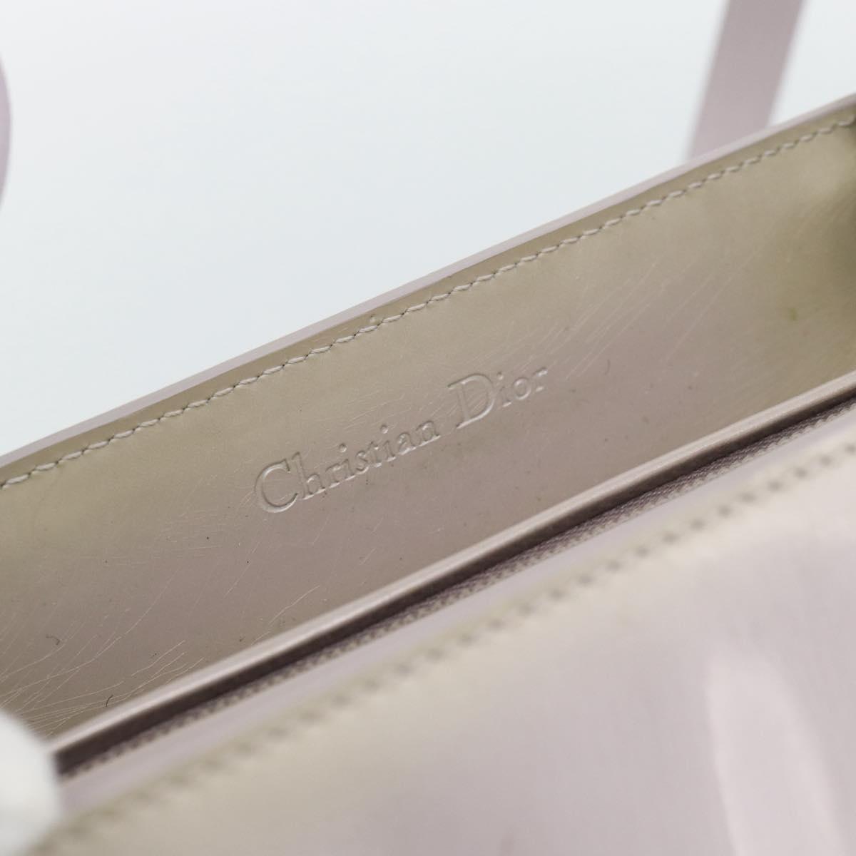 Christian Dior Maris Pearl Bag Patent Leather 2way Lavende Silver Auth 192211