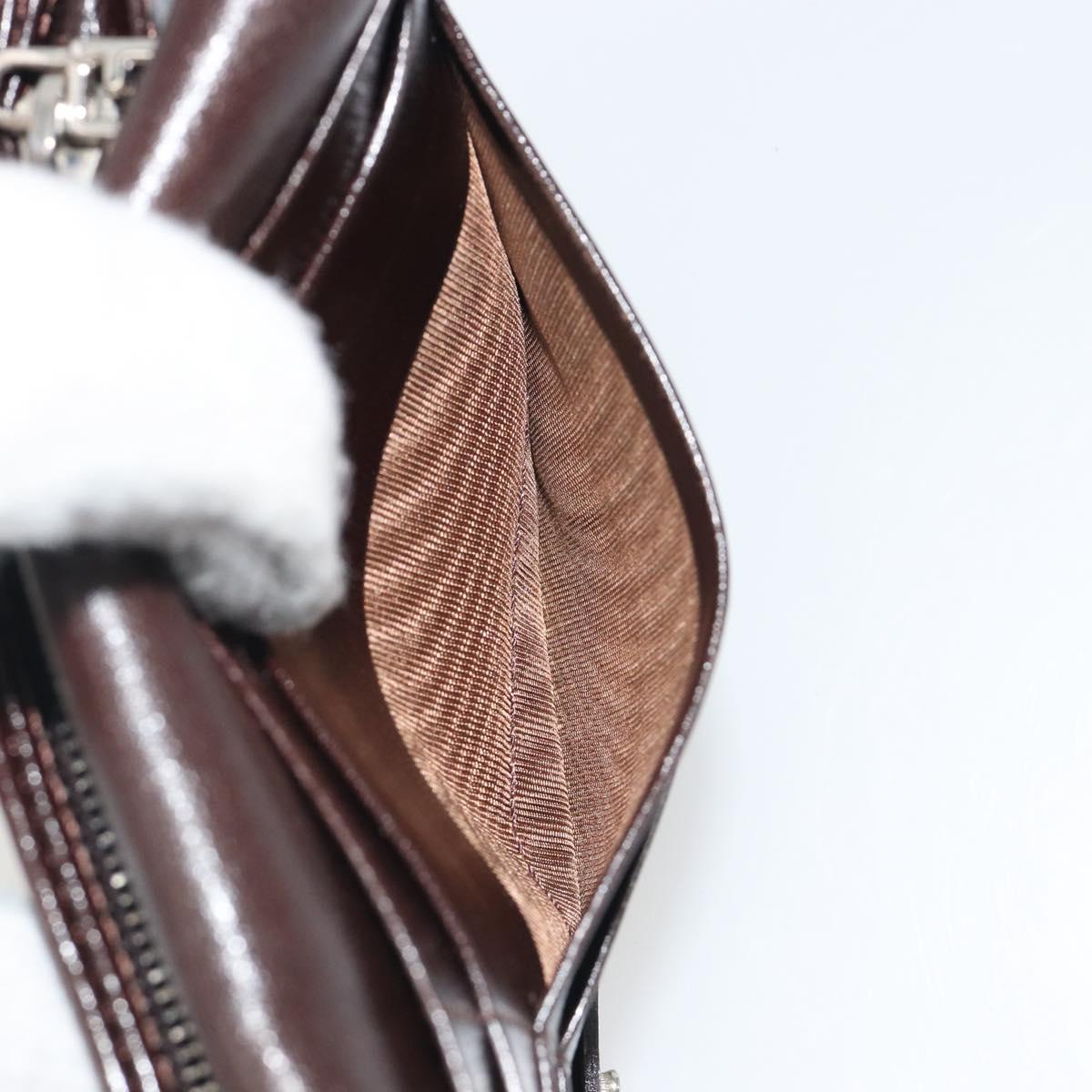 FENDI Zucca Canvas Long Wallet Black Brown Auth 192212V