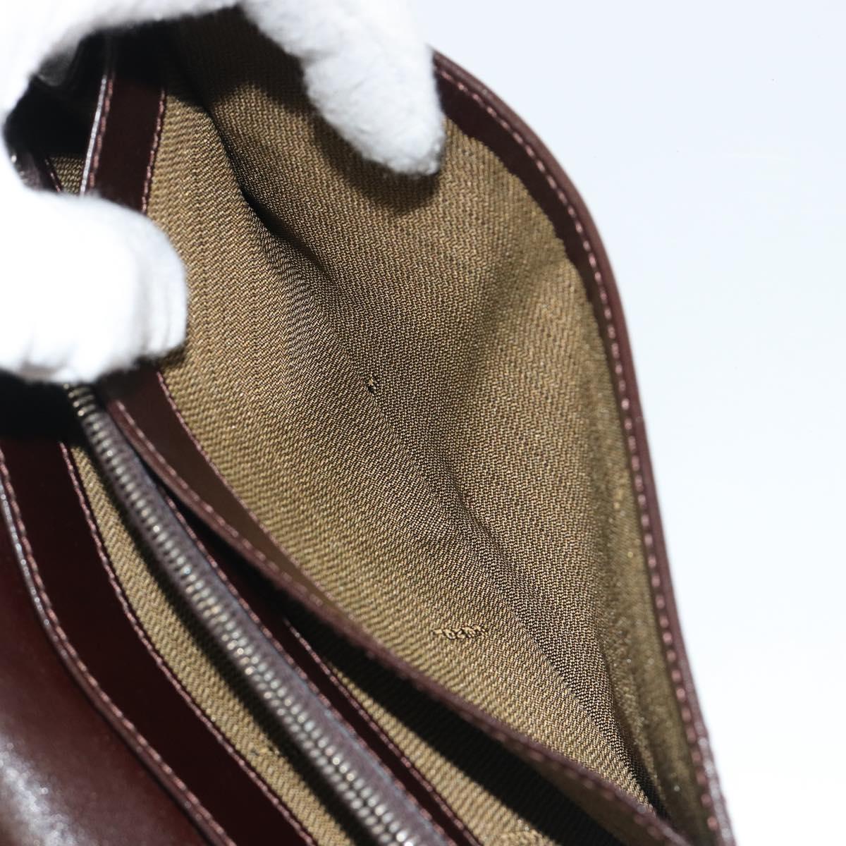 FENDI Zucca Canvas Long Wallet Black Brown Auth 192212V