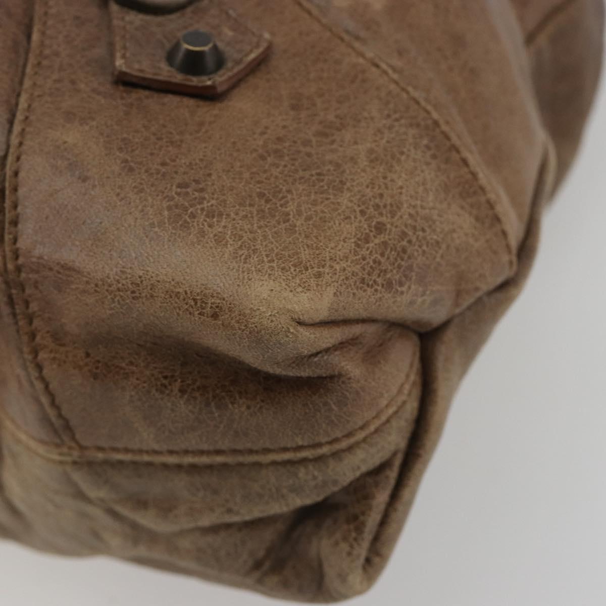 BALENCIAGA Lucity Large Hand Bag Leather Brown 173086 Auth 192215