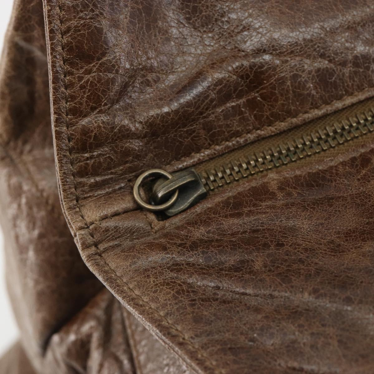 BALENCIAGA Lucity Large Hand Bag Leather Brown 173086 Auth 192215