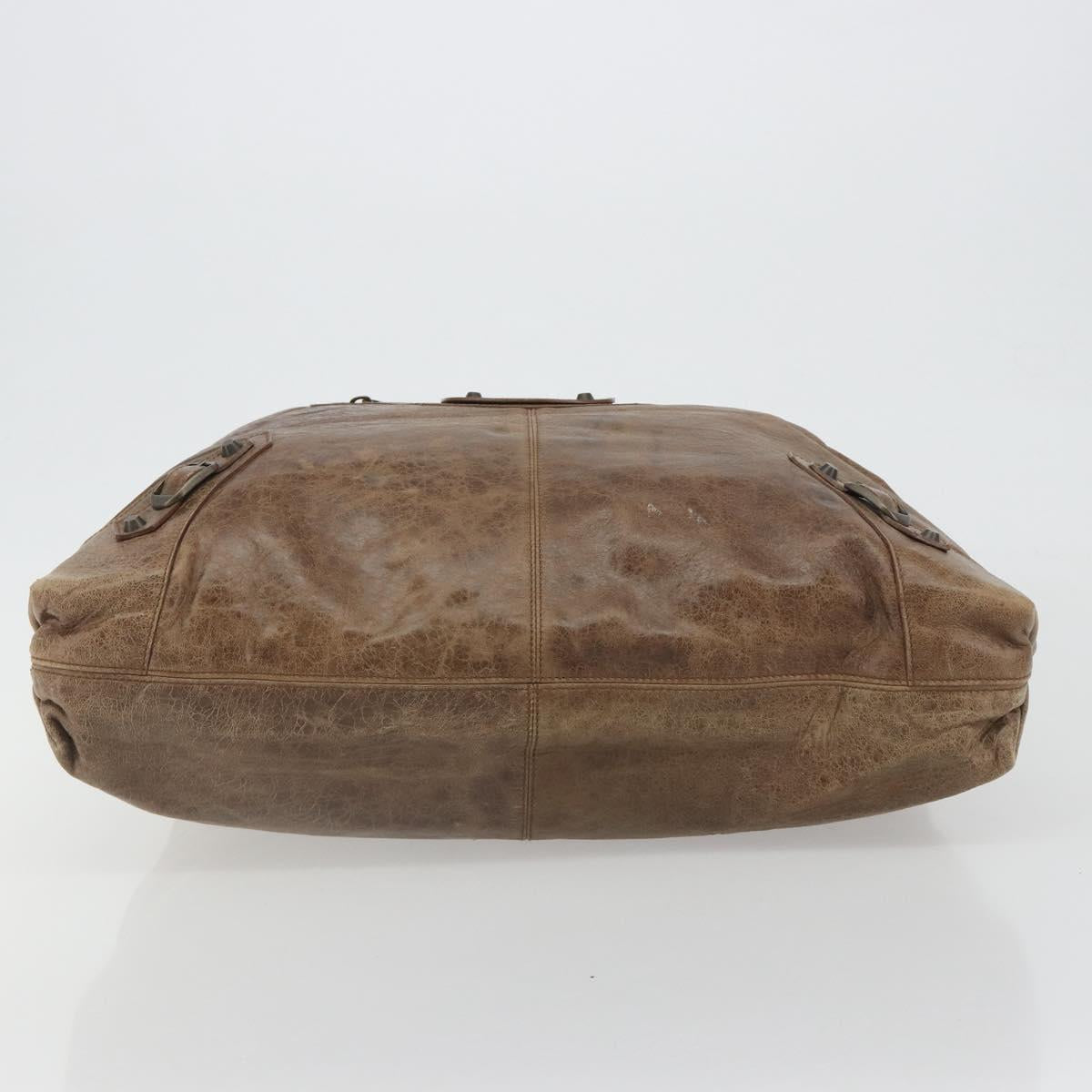 BALENCIAGA Lucity Large Hand Bag Leather Brown 173086 Auth 192215