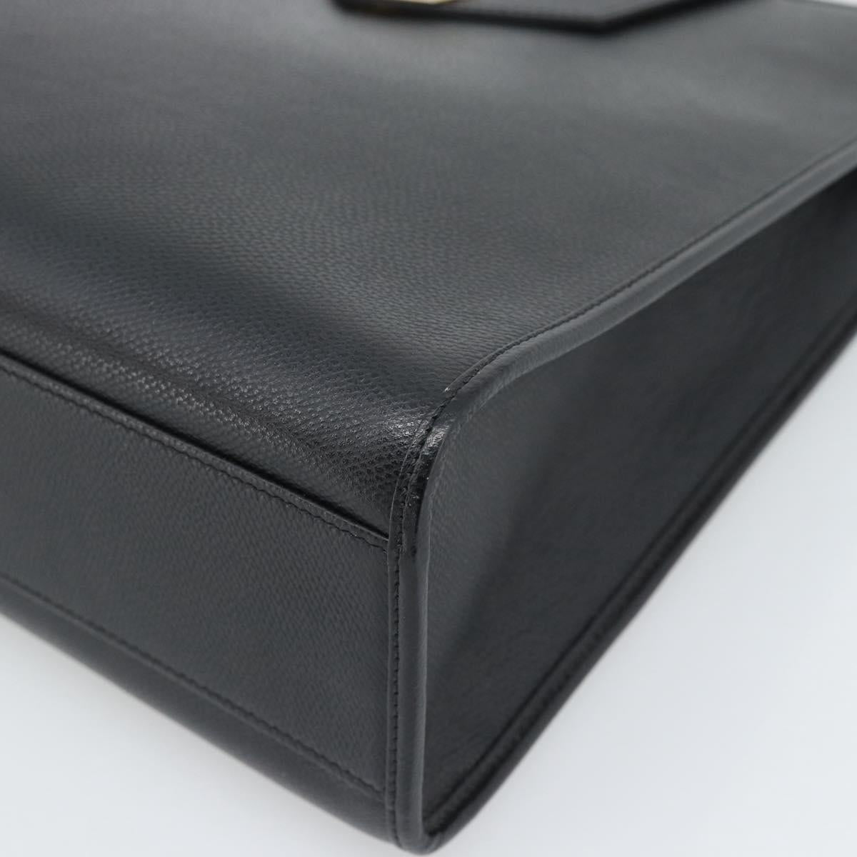 SAINT LAURENT Shoulder Bag Leather Black Gold Auth 192219V