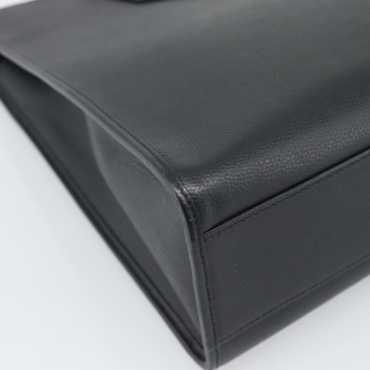 SAINT LAURENT Shoulder Bag Leather Black Gold Auth 192219V