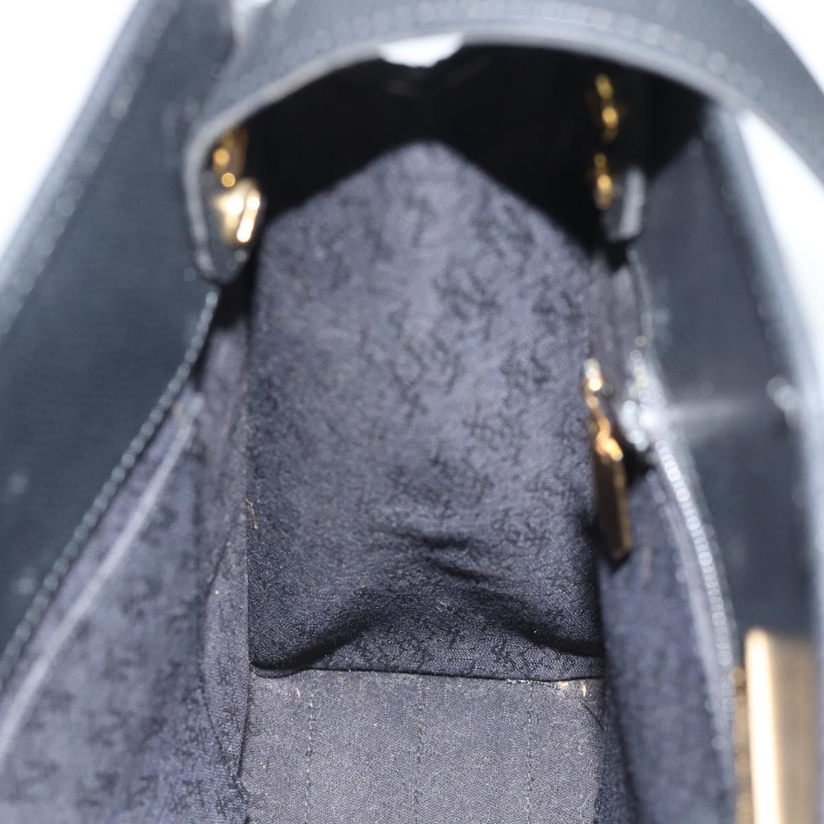 SAINT LAURENT Shoulder Bag Leather Black Gold Auth 192219V