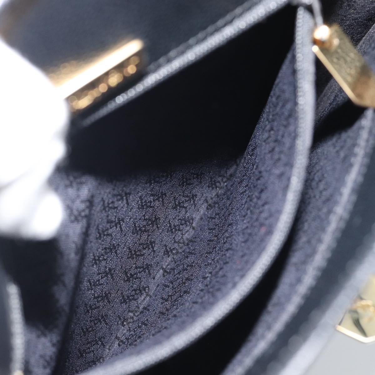 SAINT LAURENT Shoulder Bag Leather Black Gold Auth 192219V