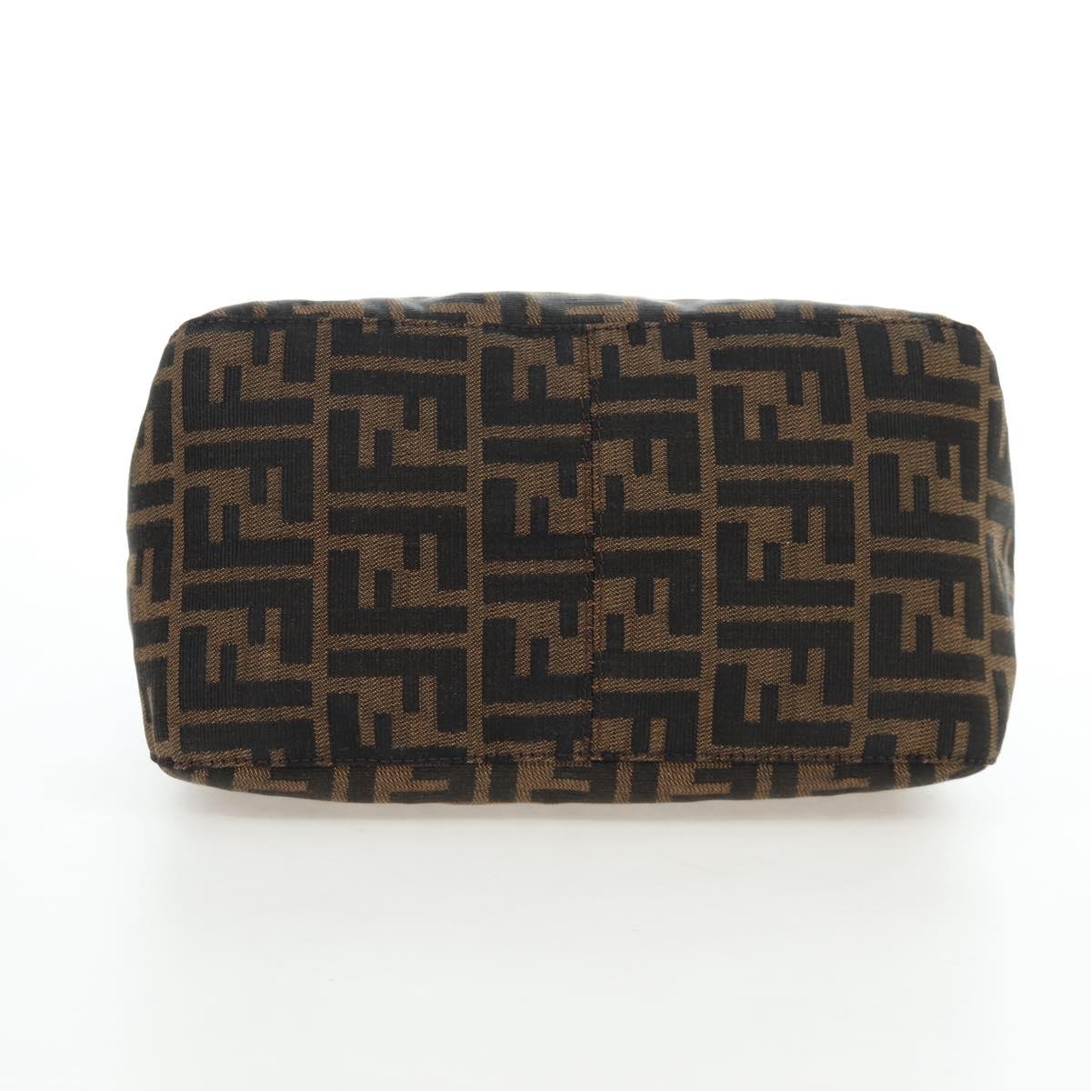FENDI Zucca Canvas Mamma Baguette Shoulder Bag Brown Black Auth 192220V