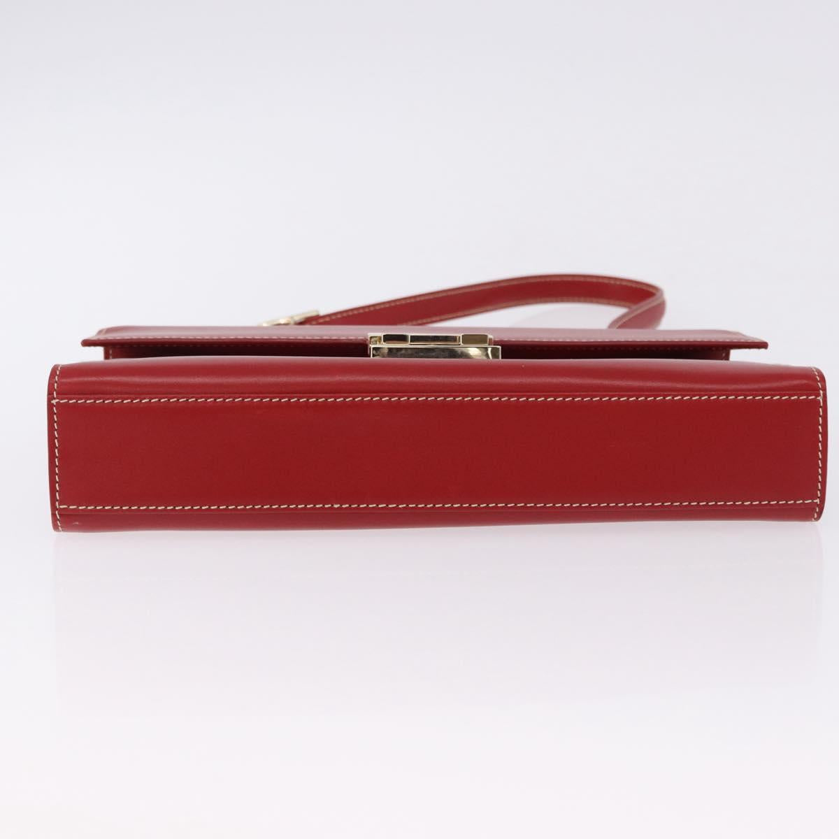 GUCCI Ready Lock Shoulder Bag Leather Red Gold 001 4214 Auth 192221V
