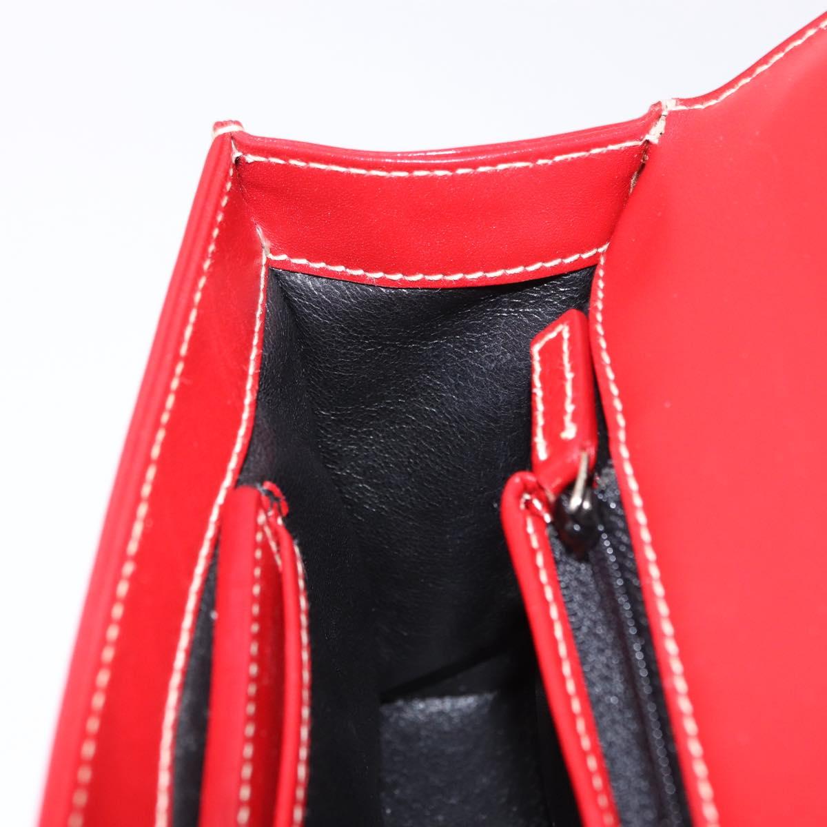 GUCCI Ready Lock Shoulder Bag Leather Red Gold 001 4214 Auth 192221V