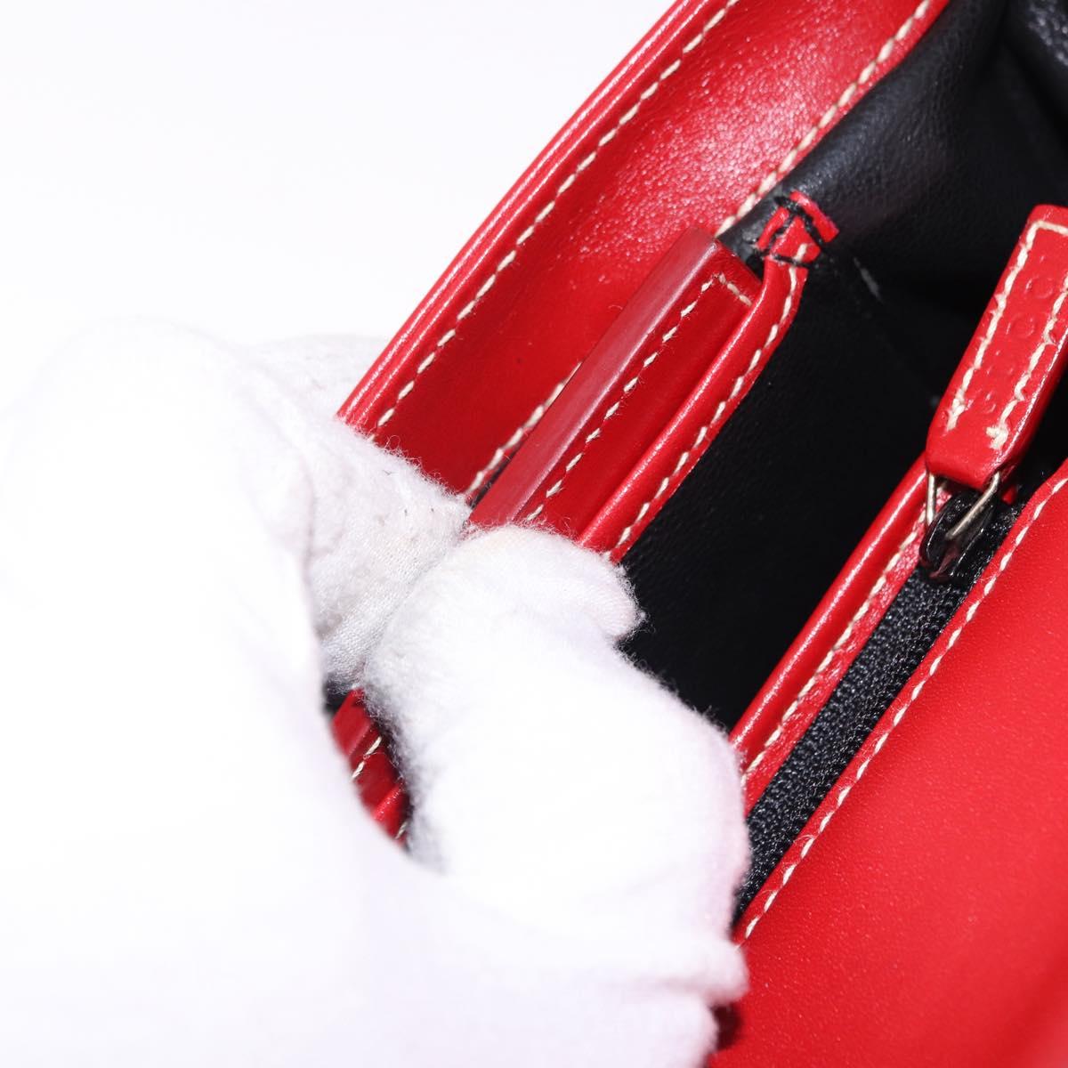GUCCI Ready Lock Shoulder Bag Leather Red Gold 001 4214 Auth 192221V