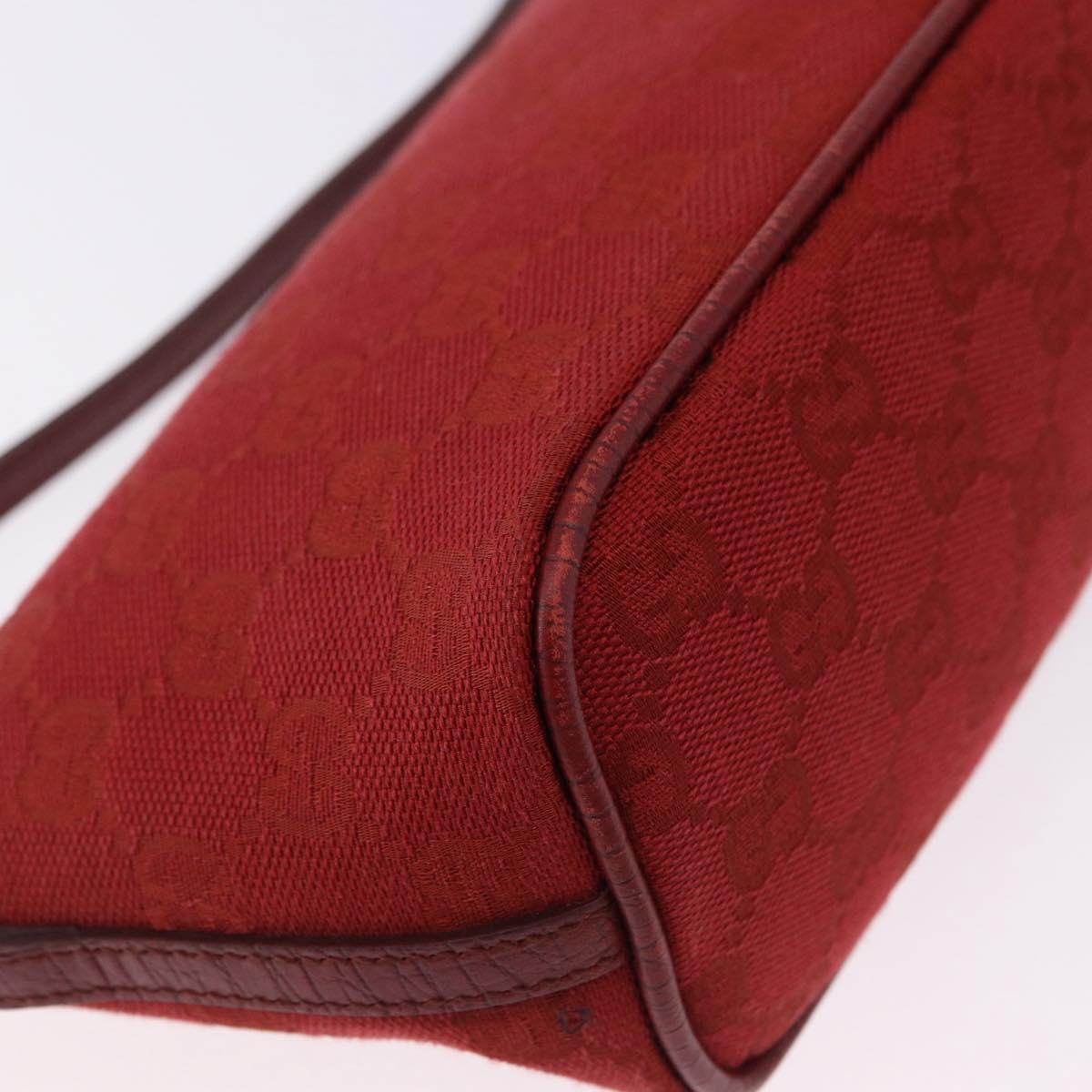 GUCCI GG Canvas Accessory Pouch Red Silver 07198 Auth 192222V