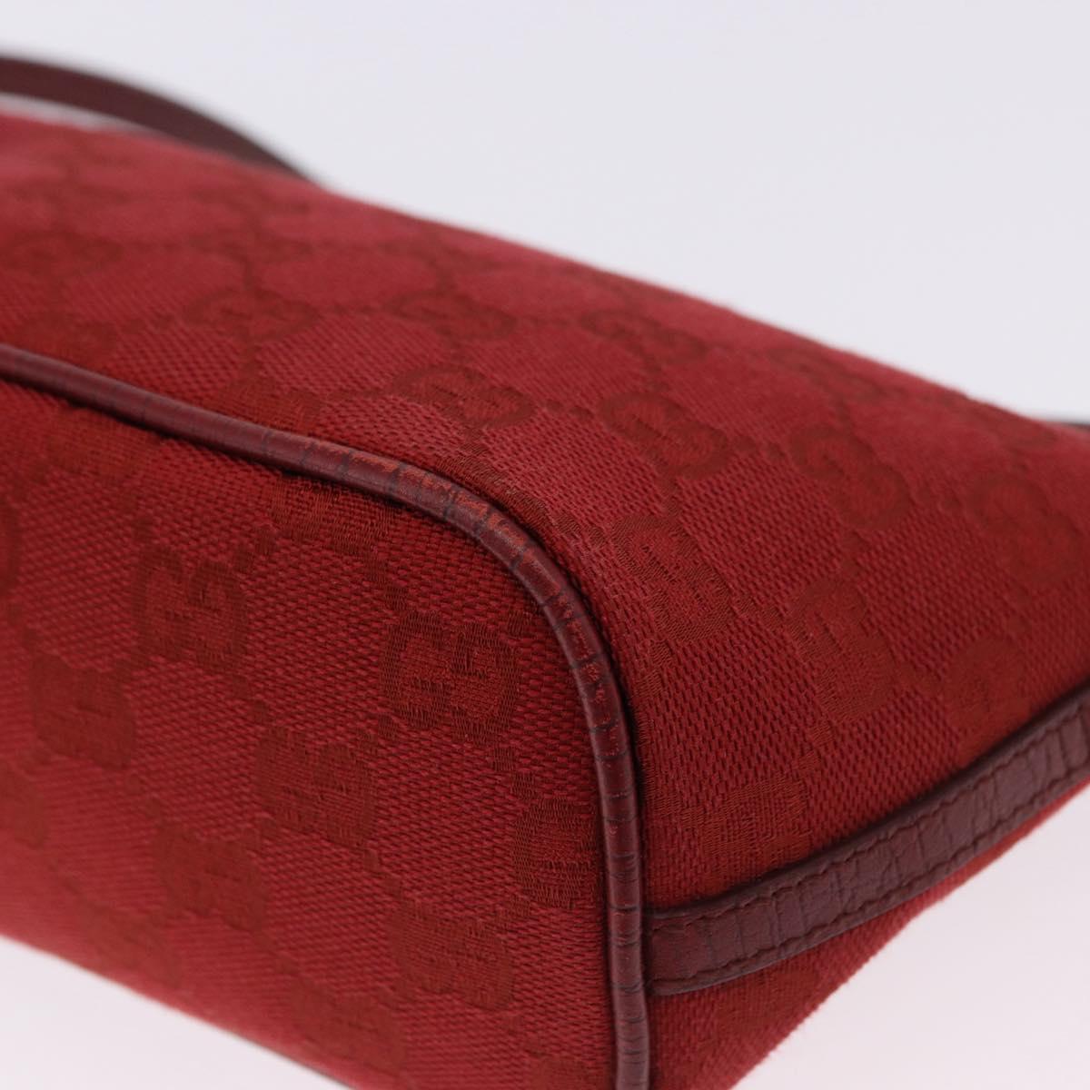 GUCCI GG Canvas Accessory Pouch Red Silver 07198 Auth 192222V