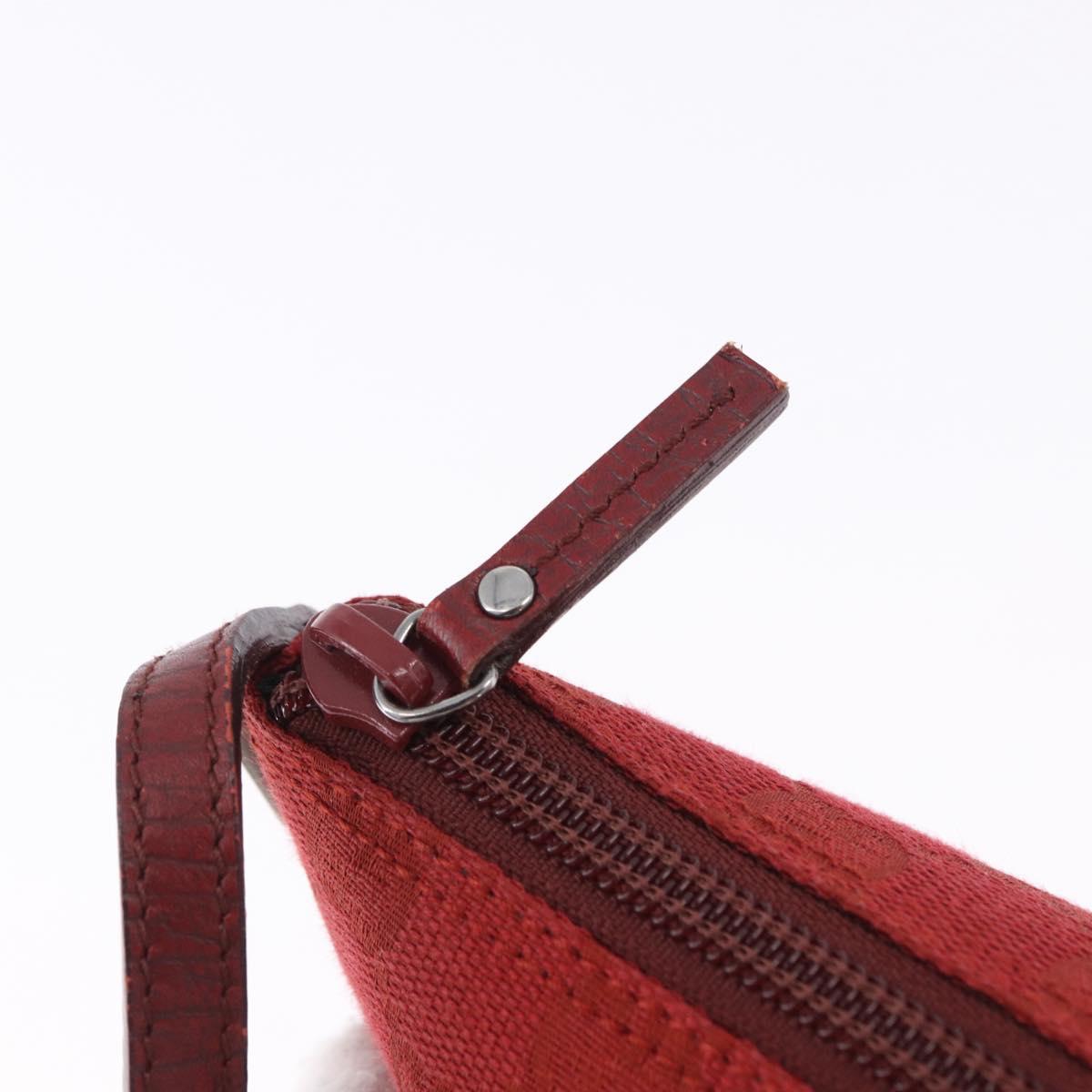 GUCCI GG Canvas Accessory Pouch Red Silver 07198 Auth 192222V