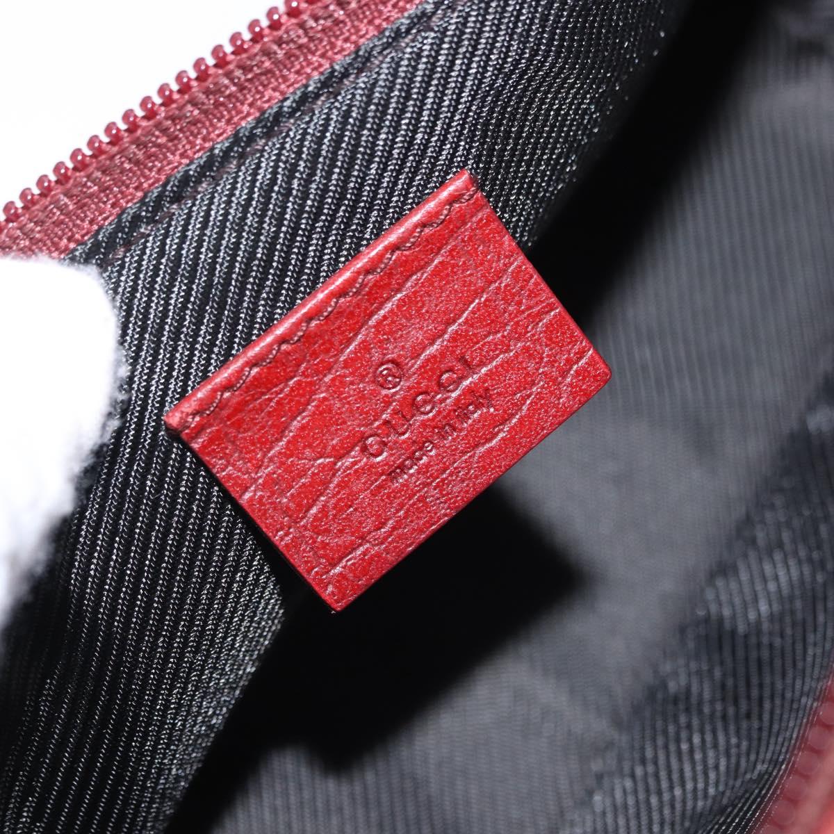 GUCCI GG Canvas Accessory Pouch Red Silver 07198 Auth 192222V