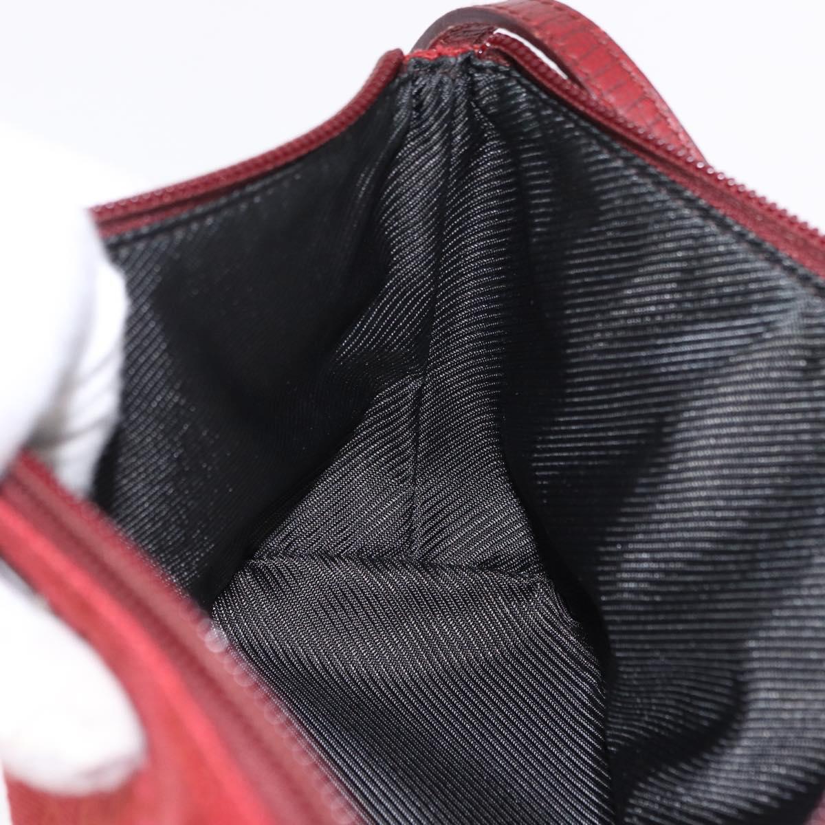 GUCCI GG Canvas Accessory Pouch Red Silver 07198 Auth 192222V