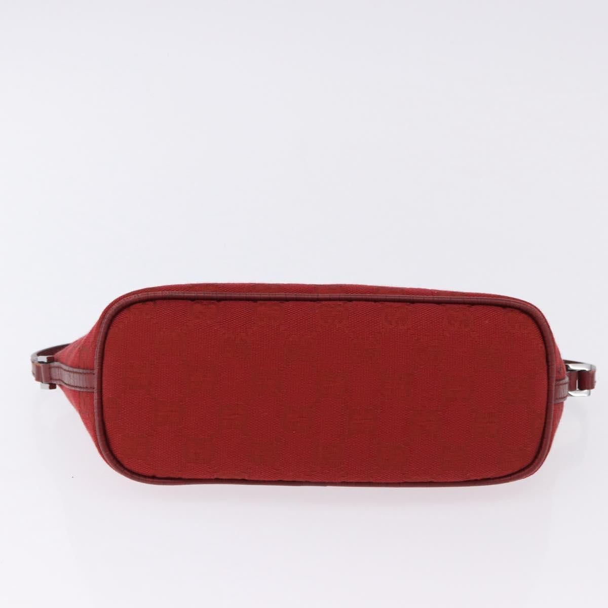 GUCCI GG Canvas Accessory Pouch Red Silver 07198 Auth 192222V