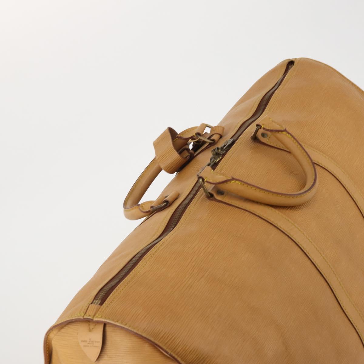 LOUIS VUITTON Epi Keepall 60 Boston Bag Brown Zipangu Gold M42948 LV Auth 192224