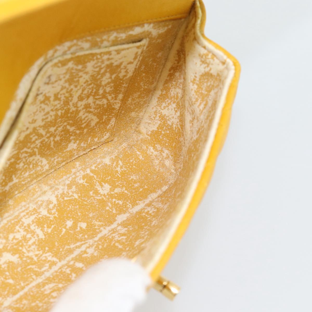 CHANEL Matelasse Chain Shoulder Bag Lamb Skin Yellow Gold CC Auth 192225
