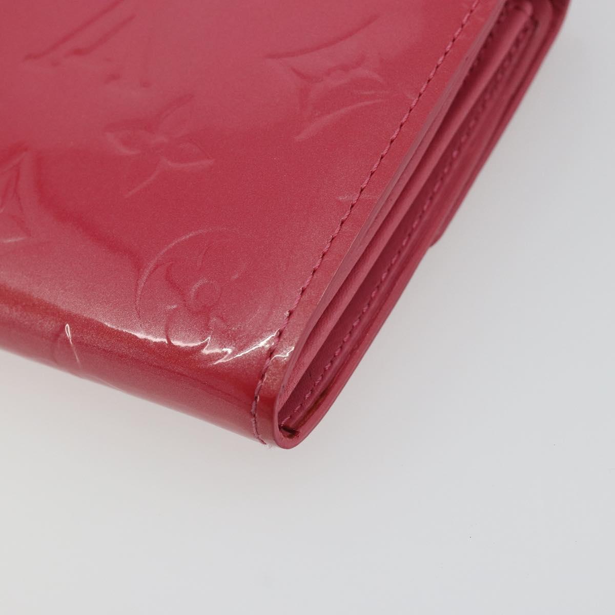 LOUIS VUITTON Vernis Porte Monnaie Credit Wallet Fusha Pink M91236 Auth 192227V
