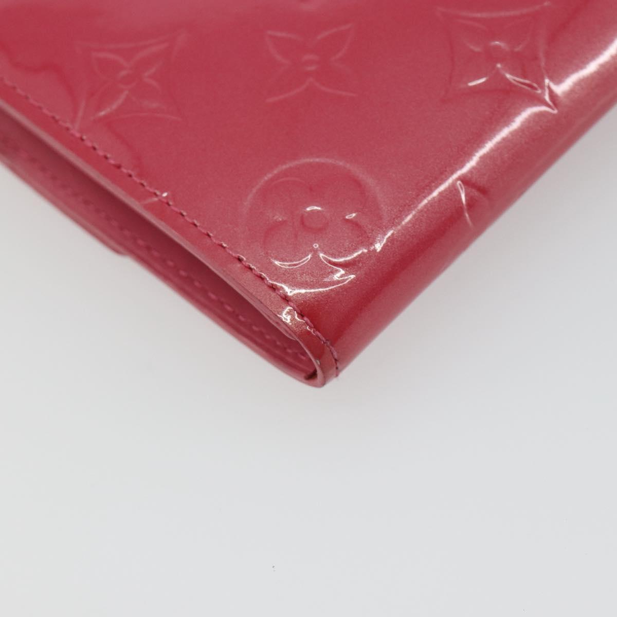 LOUIS VUITTON Vernis Porte Monnaie Credit Wallet Fusha Pink M91236 Auth 192227V
