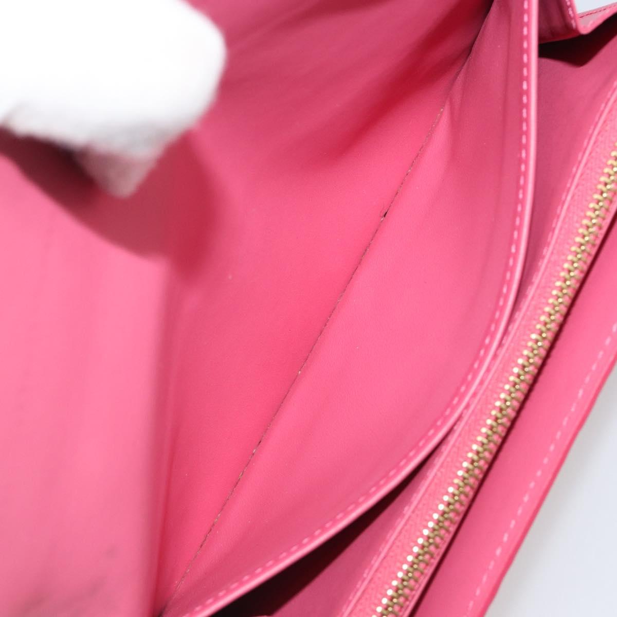LOUIS VUITTON Vernis Porte Monnaie Credit Wallet Fusha Pink M91236 Auth 192227V