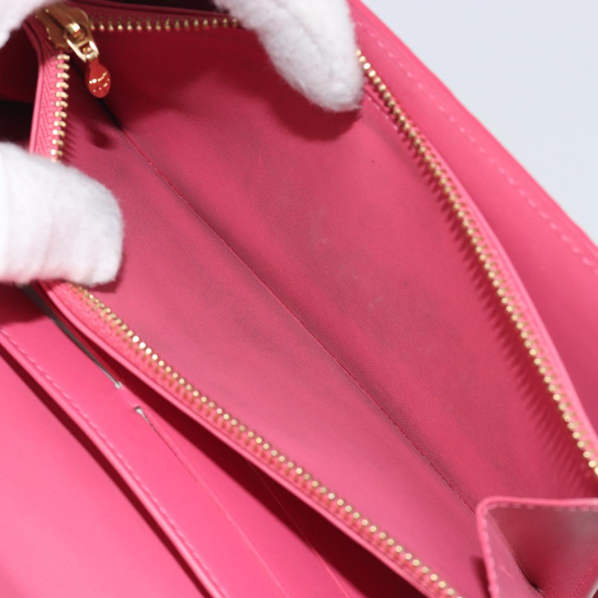 LOUIS VUITTON Vernis Porte Monnaie Credit Wallet Fusha Pink M91236 Auth 192227V