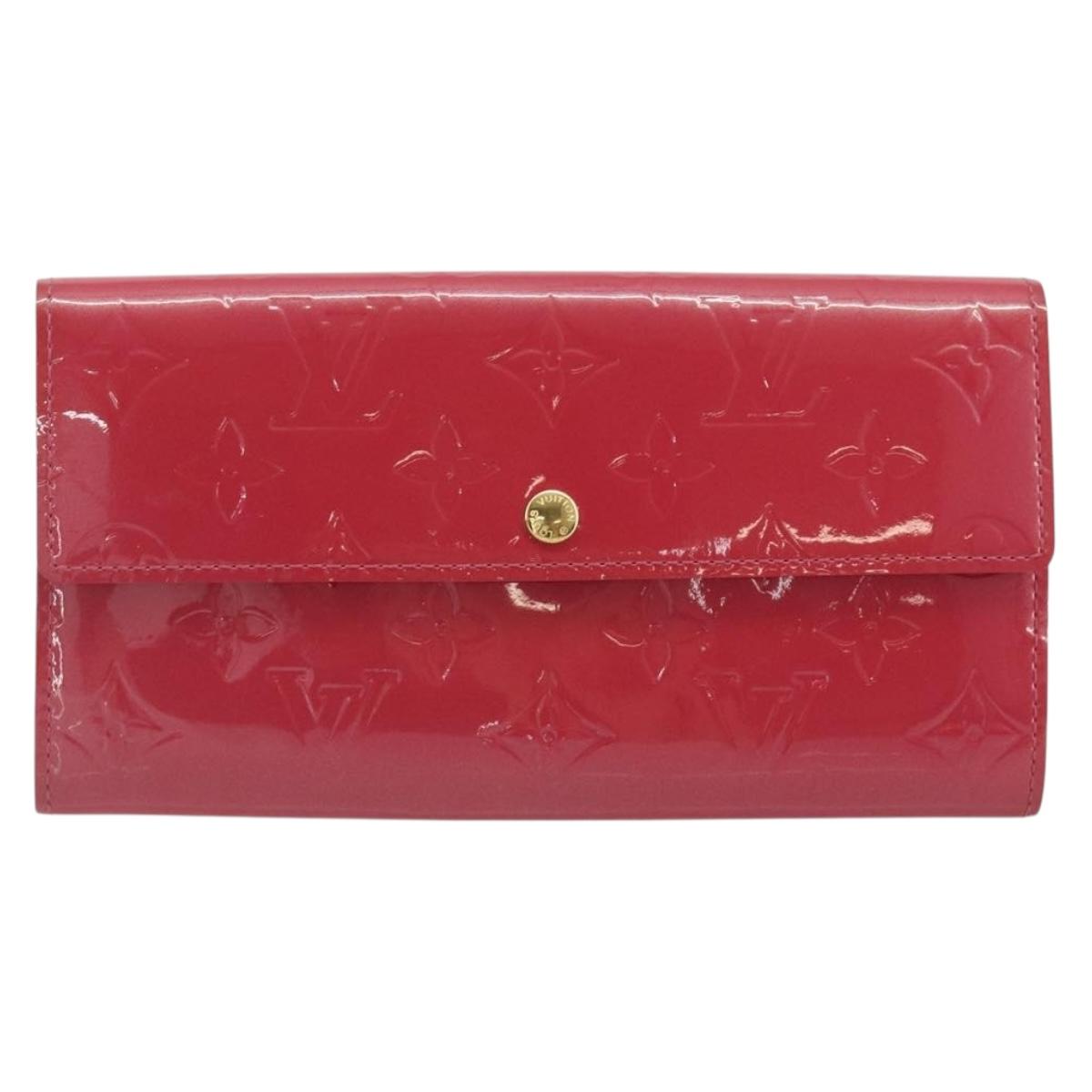LOUIS VUITTON Vernis Porte Monnaie Credit Wallet Fusha Pink M91236 Auth 192227V