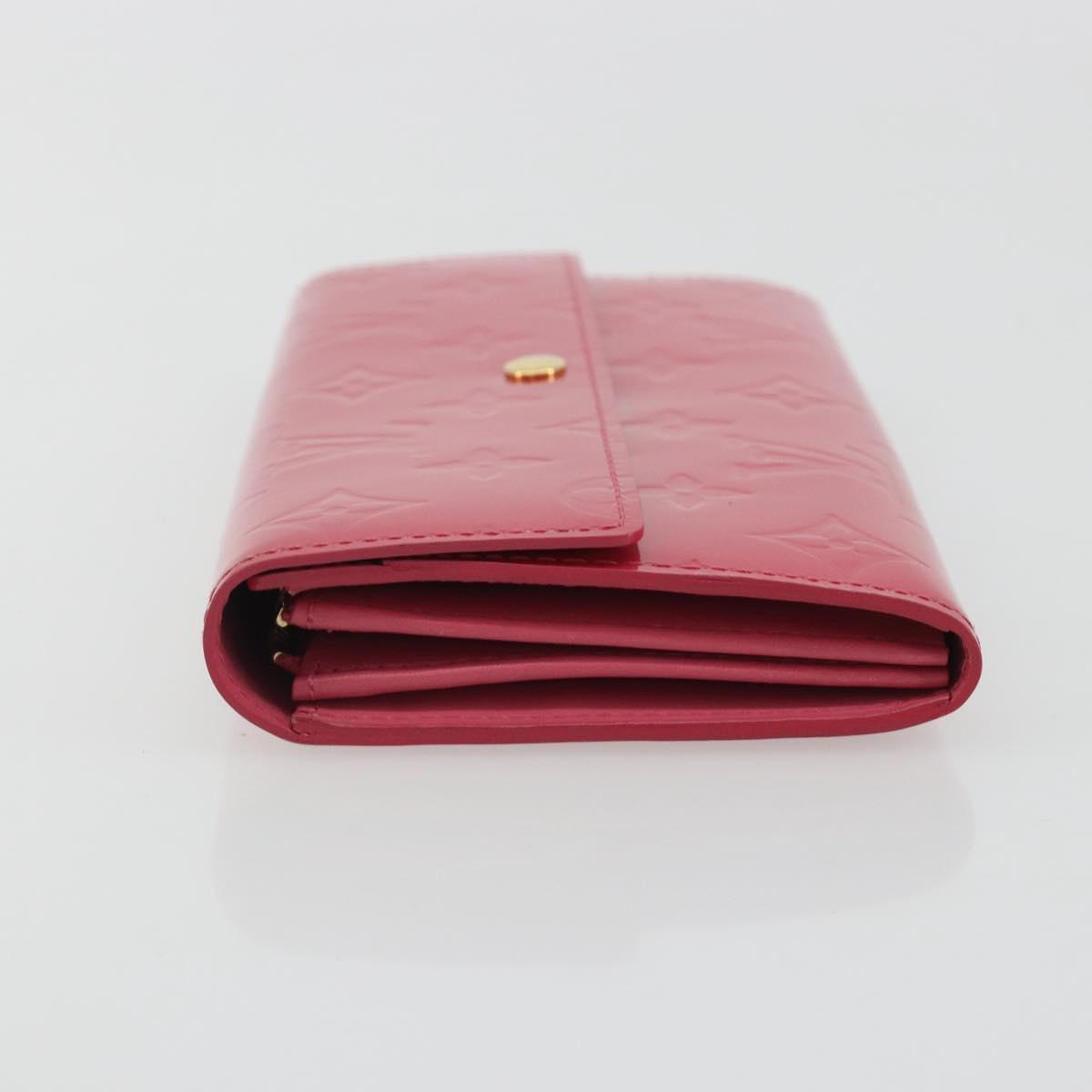 LOUIS VUITTON Vernis Porte Monnaie Credit Wallet Fusha Pink M91236 Auth 192227V