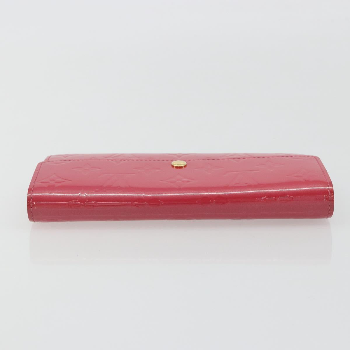 LOUIS VUITTON Vernis Porte Monnaie Credit Wallet Fusha Pink M91236 Auth 192227V