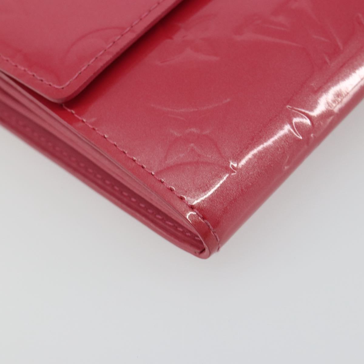 LOUIS VUITTON Vernis Porte Monnaie Credit Wallet Fusha Pink M91236 Auth 192227V