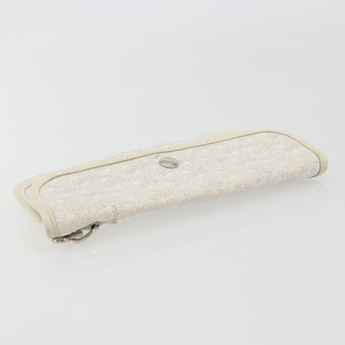 GOYARD Herringbone Pouch PVC White Auth 192230