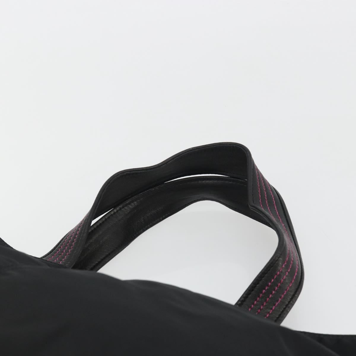 PRADA Tote Bag Nylon Black Gold Auth 192232A