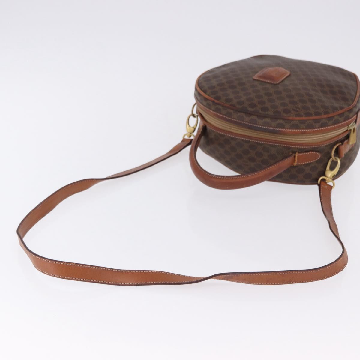 CELINE Macadam Canvas Hand Bag PVC Leather 2way Brown Gold Auth 192234