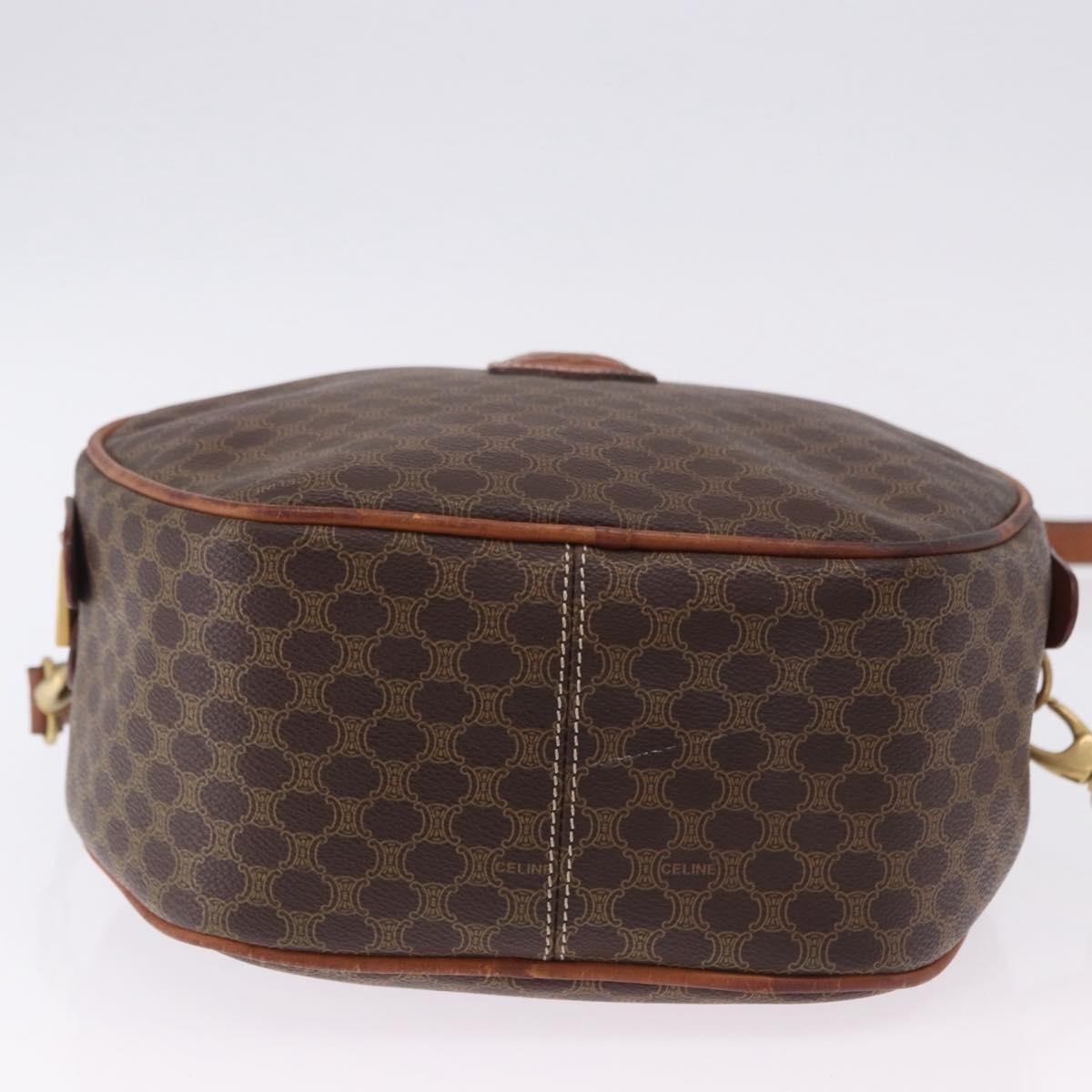 CELINE Macadam Canvas Hand Bag PVC Leather 2way Brown Gold Auth 192234