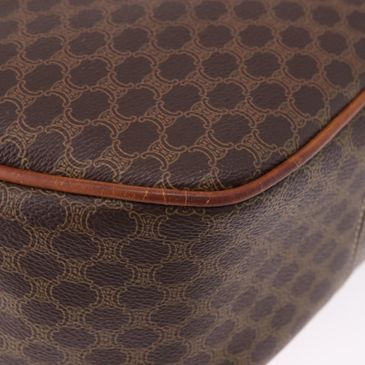 CELINE Macadam Canvas Hand Bag PVC Leather 2way Brown Gold Auth 192234