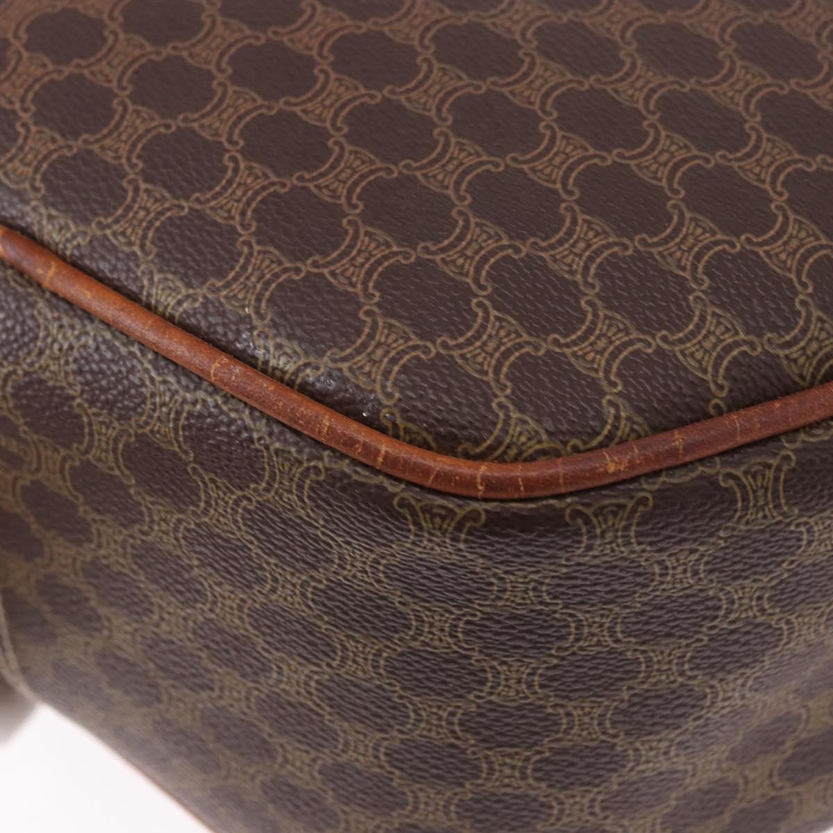 CELINE Macadam Canvas Hand Bag PVC Leather 2way Brown Gold Auth 192234
