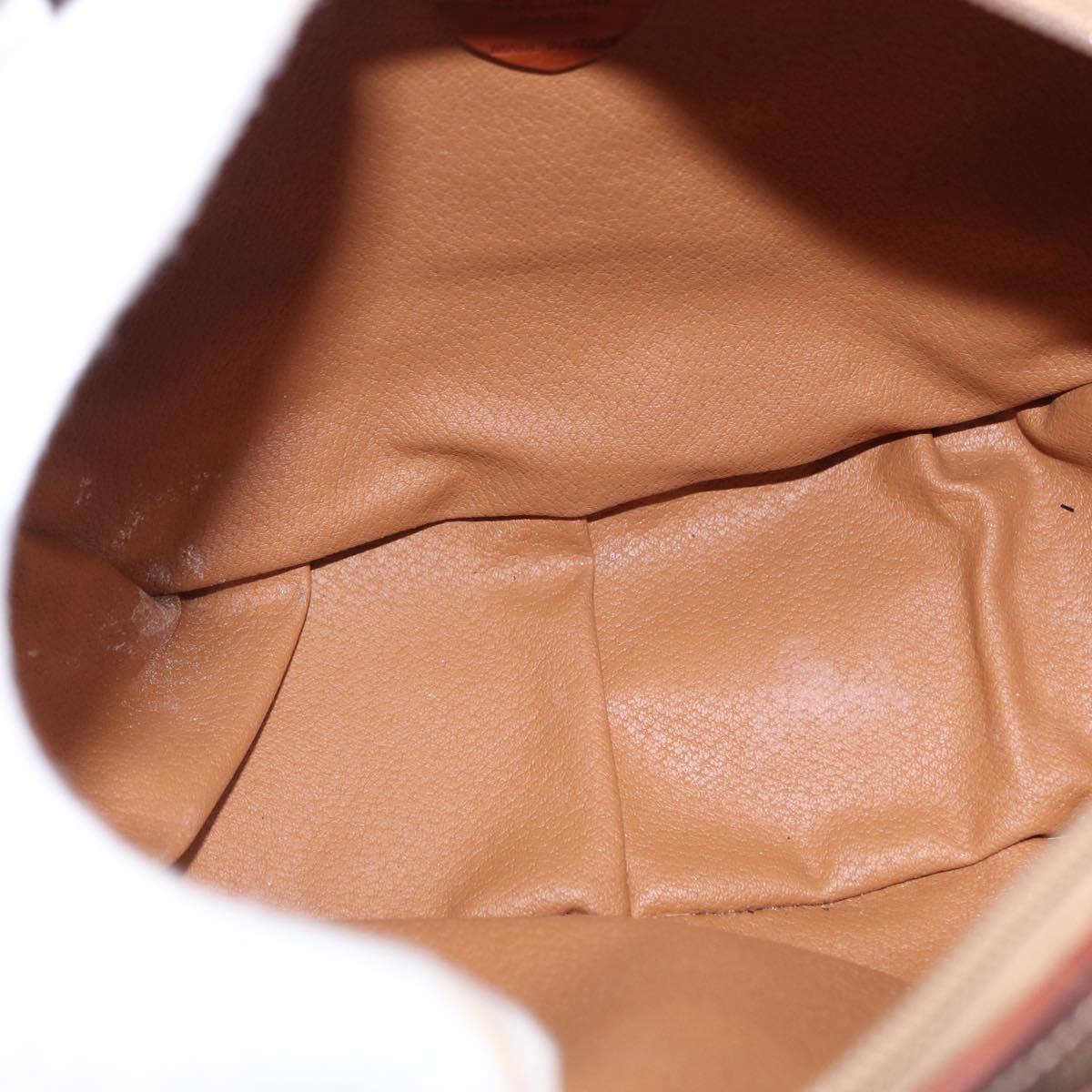CELINE Macadam Canvas Hand Bag PVC Leather 2way Brown Gold Auth 192234