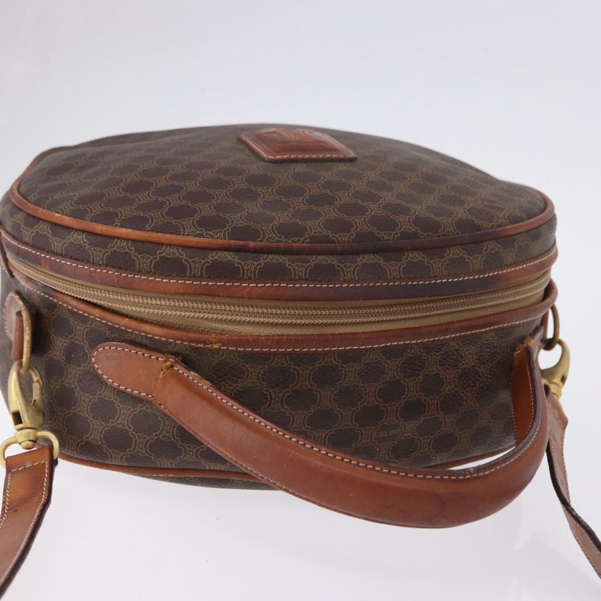 CELINE Macadam Canvas Hand Bag PVC Leather 2way Brown Gold Auth 192234