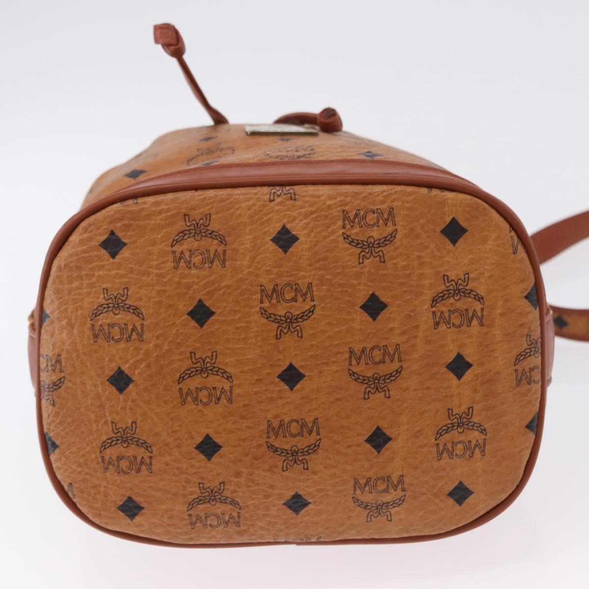 MCM Vicetos Logogram Shoulder Bag PVC Leather Brown Gold Auth 192235