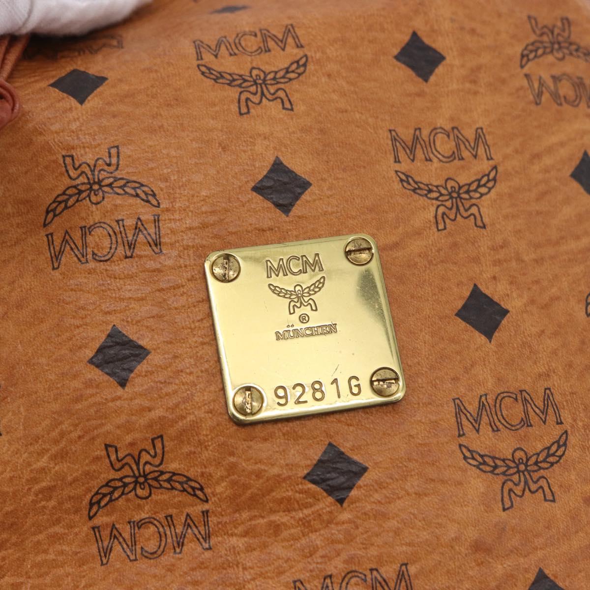MCM Vicetos Logogram Shoulder Bag PVC Leather Brown Gold Auth 192235