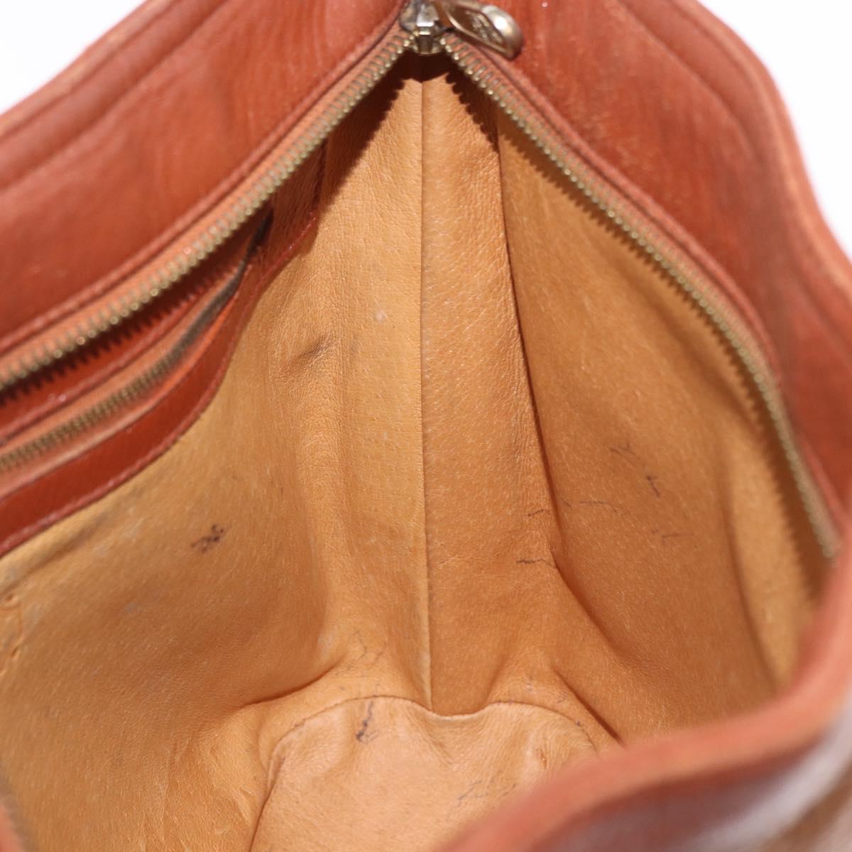 MCM Vicetos Logogram Shoulder Bag PVC Leather Brown Gold Auth 192237
