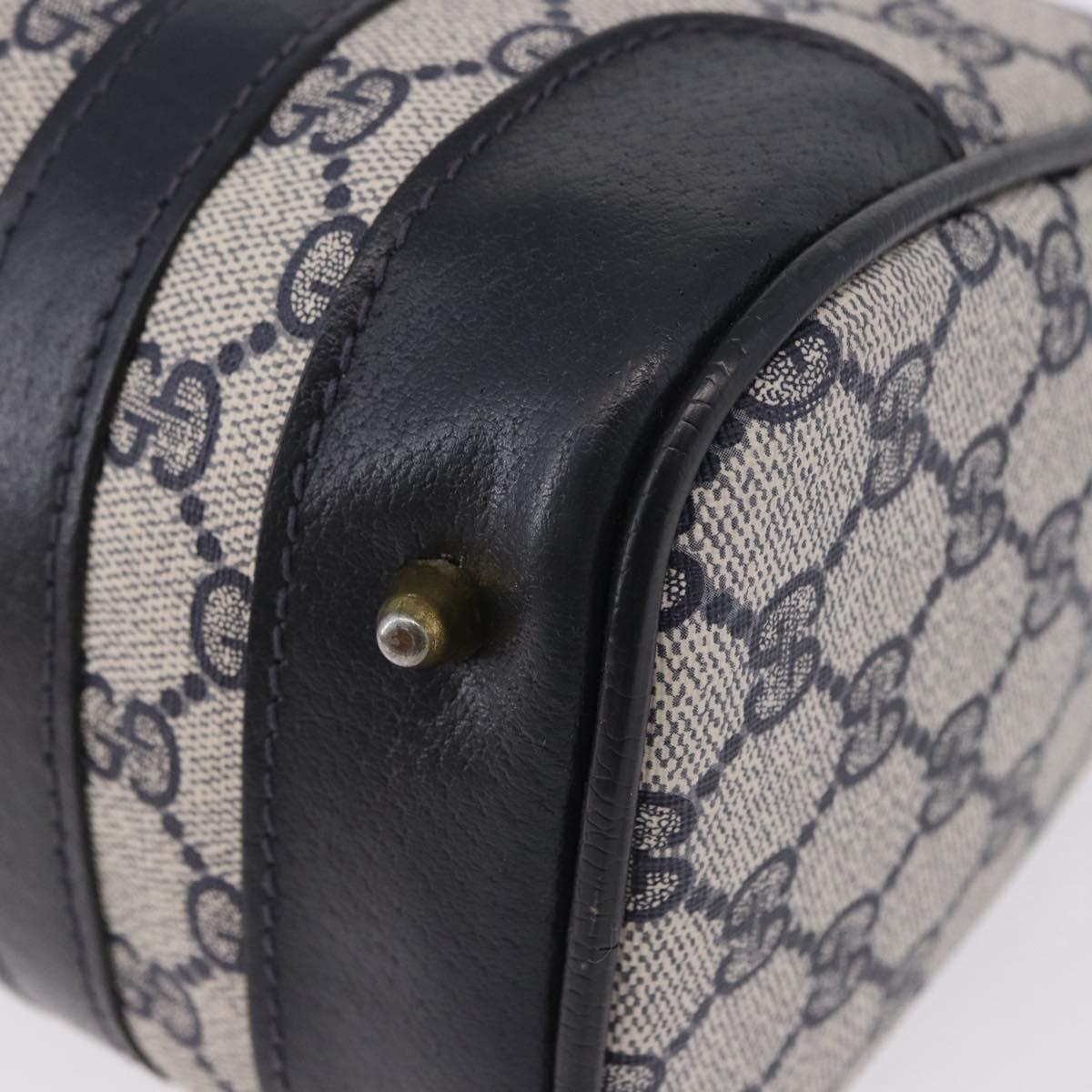 GUCCI GG Supreme Boston Bag PVC Navy Gold Auth 192238A