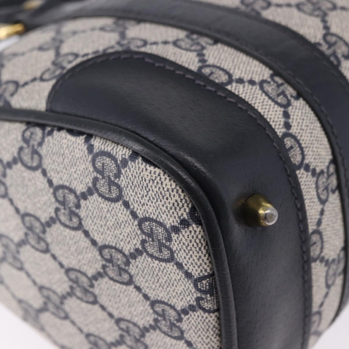 GUCCI GG Supreme Boston Bag PVC Navy Gold Auth 192238A