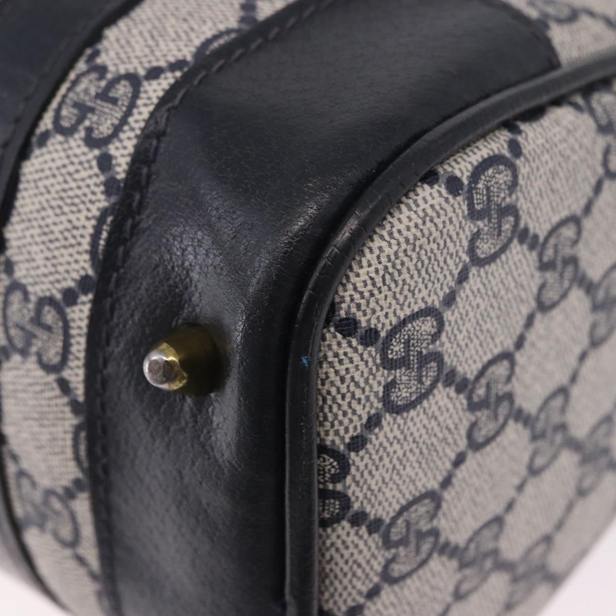 GUCCI GG Supreme Boston Bag PVC Navy Gold Auth 192238A