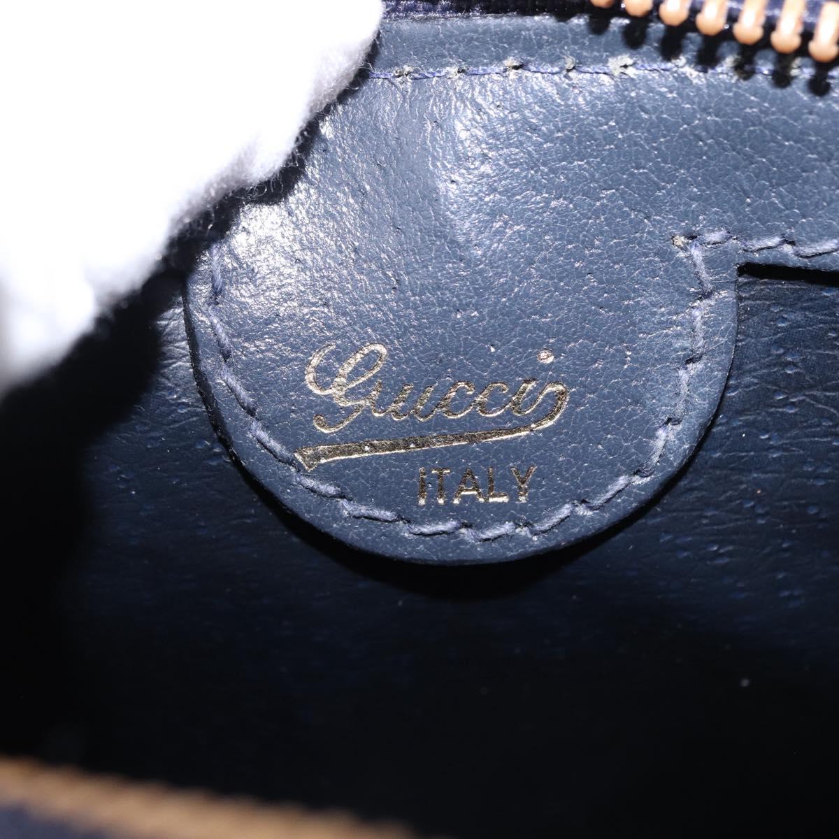 GUCCI GG Supreme Boston Bag PVC Navy Gold Auth 192238A