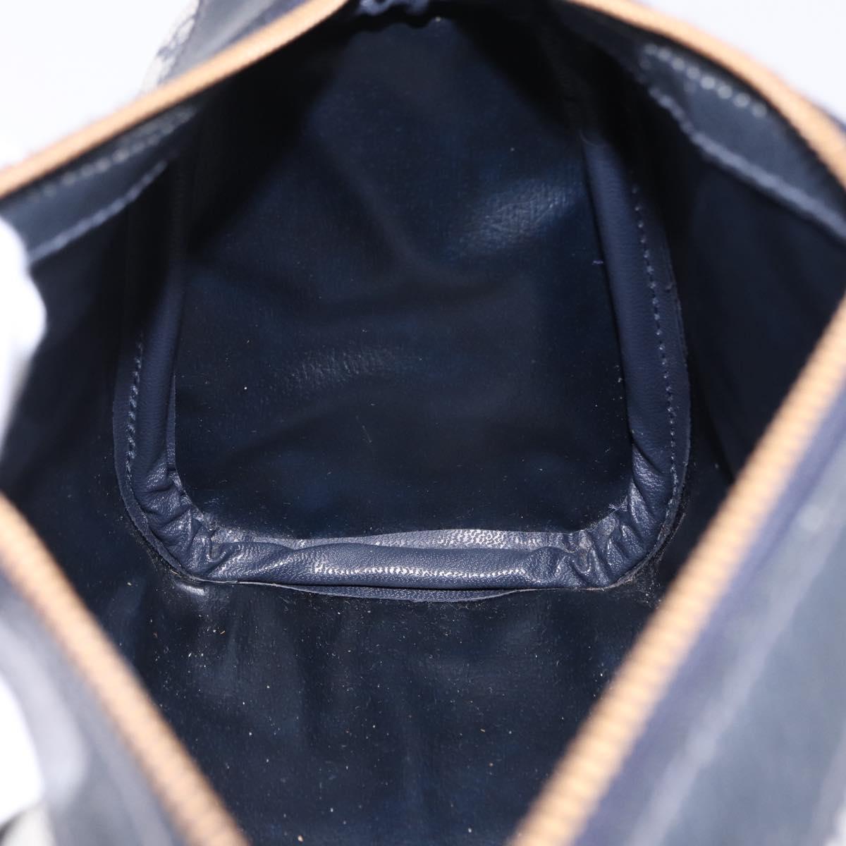 GUCCI GG Supreme Boston Bag PVC Navy Gold Auth 192238A