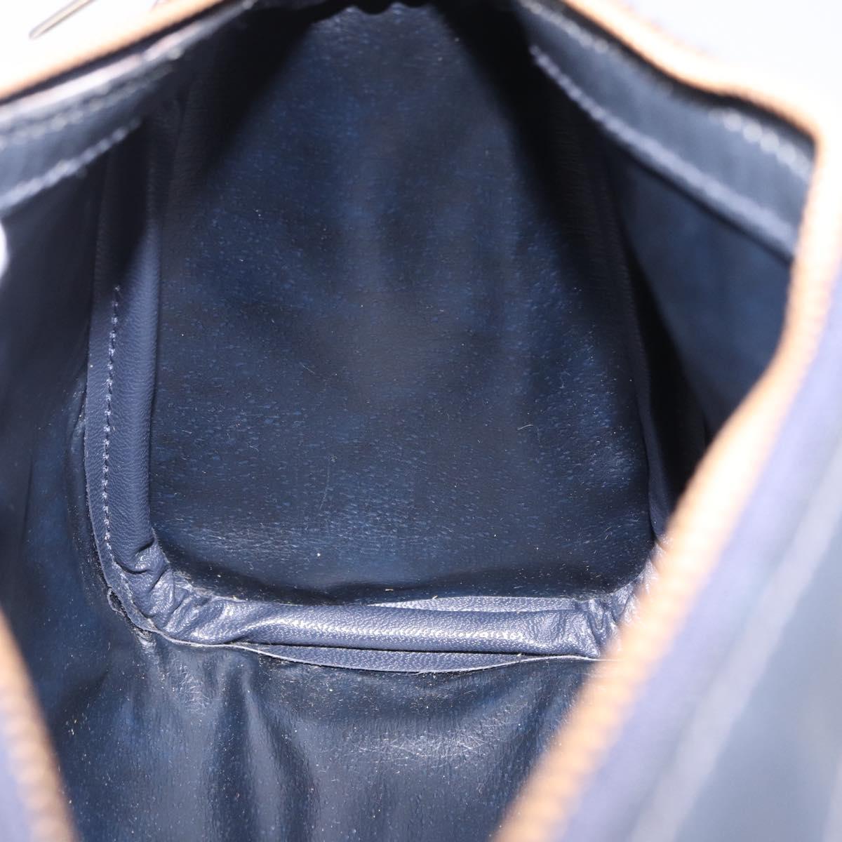 GUCCI GG Supreme Boston Bag PVC Navy Gold Auth 192238A