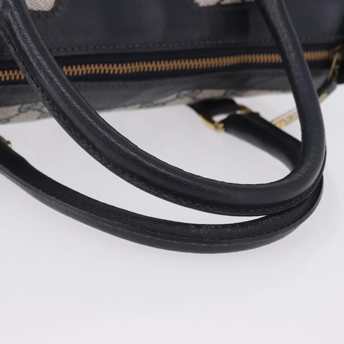 GUCCI GG Supreme Boston Bag PVC Navy Gold Auth 192238A