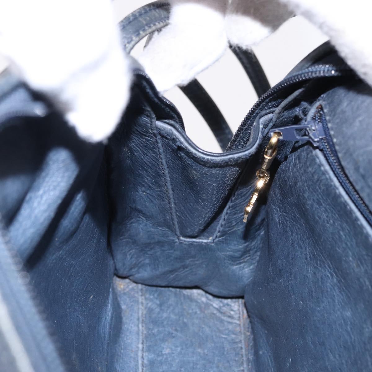 GUCCI Micro GG Canvas Shoulder Bag Navy Gold Auth 192243